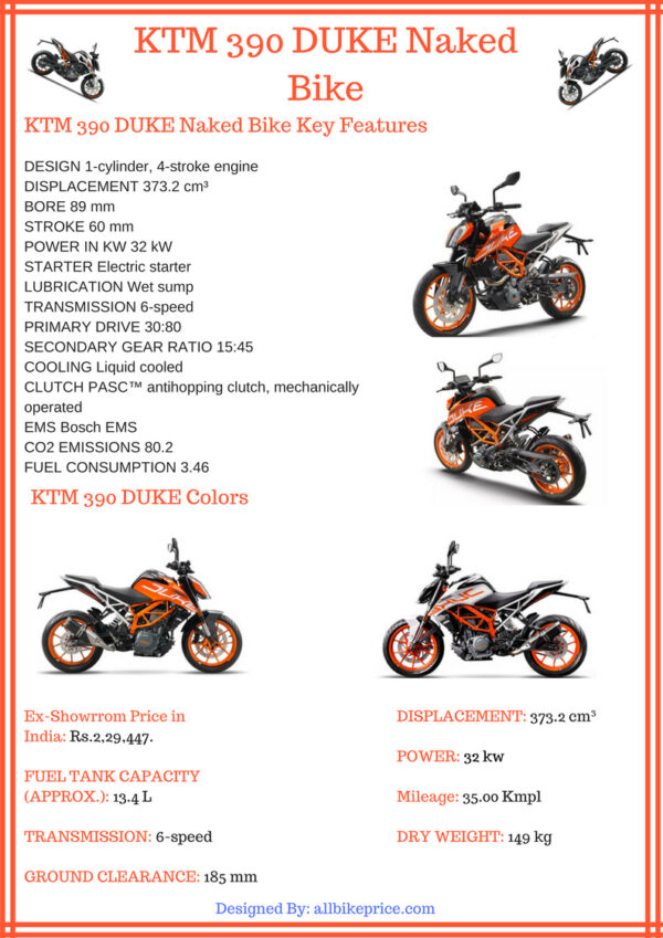 KTM 390 DUKE Price in India Mileage Specs Top Speed Features Review & Images