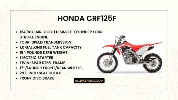 Honda CRF125F Price, Top Speed, Specs, Seat Height, Review, Weight Limit